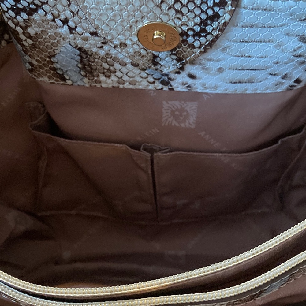 Anne Klein Women's A-Hinge Snake-Print Tote NWOT - Picture 9 of 9
